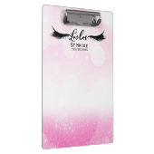 ピンクホワイトグリッタースパークルラッパーソナライズされたシュ クリップボード (右)