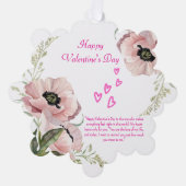 ピンクホワイトグリーンエレガントバレンタインオーナメント オーナメントカード (正面)