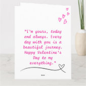 ピンクホワイトグリーンエレガントバレンタインカード カード (裏面)