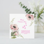 ピンクホワイトグリーンエレガントバレンタインカード サンキューカード (スタンド正面)