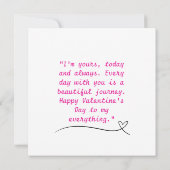 ピンクホワイトグリーンエレガントバレンタインカード サンキューカード (裏面)