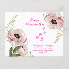ピンクホワイトグリーンエレガントバレンタインポストカード ポストカード