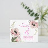 ピンクホワイトグリーンエレガントバレンタインポストカード ポストカード (スタンド正面)