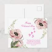 ピンクホワイトグリーンエレガントバレンタインポストカード ポストカード (正面/裏面)