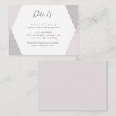 ピンクホワイトグレージオメトリック結婚ズホテル詳細 エンクロージャーカード (正面/裏面)