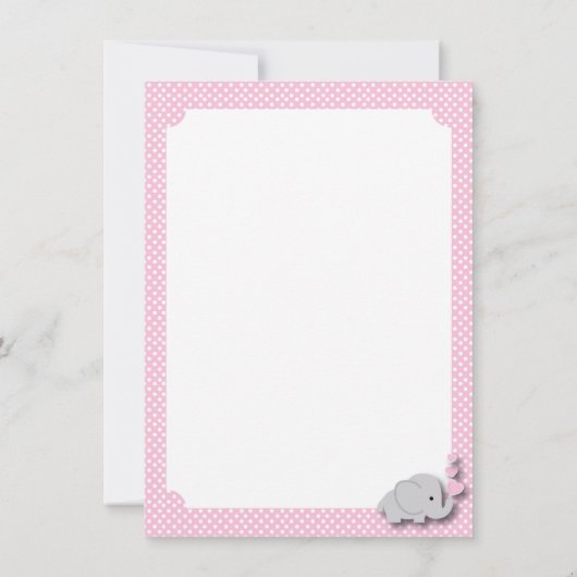 ピンクホワイトグレー🐘ゾウありがとう サンキューカード (裏面)