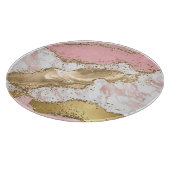 ピンクホワイトゴールデンマウヴグリッターマーリーアゲート カッティングボード (角)