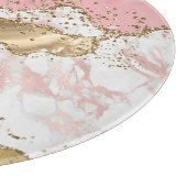 ピンクホワイトゴールデンマウヴグリッターマーリーアゲート カッティングボード (角)