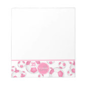 ピンクホワイトサッカーボールガーリースポーツ ノートパッド (正面)