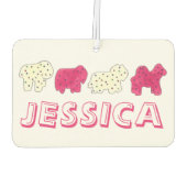 ピンクホワイトサーカス動物園の動物クッキークラッカー カーエアーフレッシュナー (裏面)