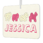 ピンクホワイトサーカス動物園の動物クッキークラッカー カーエアーフレッシュナー (左)