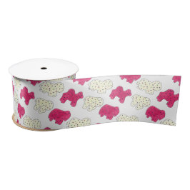 ピンクホワイトサーカス動物園の動物クッキークラッカー サテンリボン