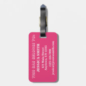 ピンクホワイトサーカス動物園の動物クッキークラッカー ラゲッジタグ (裏面縦)