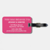 ピンクホワイトサーカス動物園の動物クッキークラッカー ラゲッジタグ (裏面横)