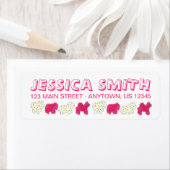 ピンクホワイトサーカス動物園の動物クッキークラッカー ラベル (インサイチュ)