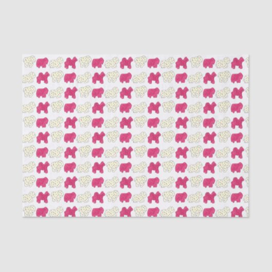 ピンクホワイトサーカス動物園の動物クッキークラッカー 薄葉紙 (正面)