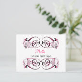 ピンクホワイトシックビジネスサンキューカード ポストカード (スタンド正面)