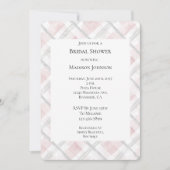 ピンクホワイトシルバーグリッタースクウェアブライダルシャワー 招待状 (正面)