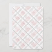 ピンクホワイトシルバーグリッタースクウェア誕生日 招待状 (裏面)