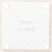 ピンクホワイトシルバーグリッターマス ガラスコースター (裏面)