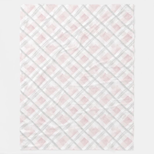 ピンクホワイトシルバーグリッターマス フリースブランケット (正面)