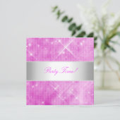 ピンクホワイトシルバーライトパーティー 招待状 (スタンド正面)