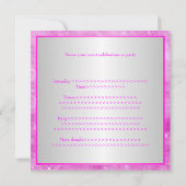 ピンクホワイトシルバーライトパーティー 招待状 (裏面)