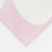 ピンクホワイトシンプルデイジーパターン金ゴールドパーソナル フリースブランケット (角)