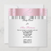 ピンクホワイトジュエルダイヤモンドシルバーバースデーパーティー 招待状 (裏面)