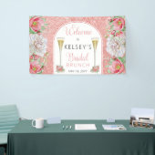 ピンクホワイトスイートフローラバラ開花ブライダルブランチ  横断幕 (トレードショー)