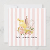 ピンクホワイトストライプのベーカリーサンキューカード サンキューカード (正面)