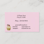 ピンクホワイトストライプグルメとケーキのパティシエ 名刺 (裏面)