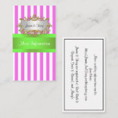 ピンクホワイトストライプリボン、ライムグリーンリボン エンクロージャーカード (正面/裏面)