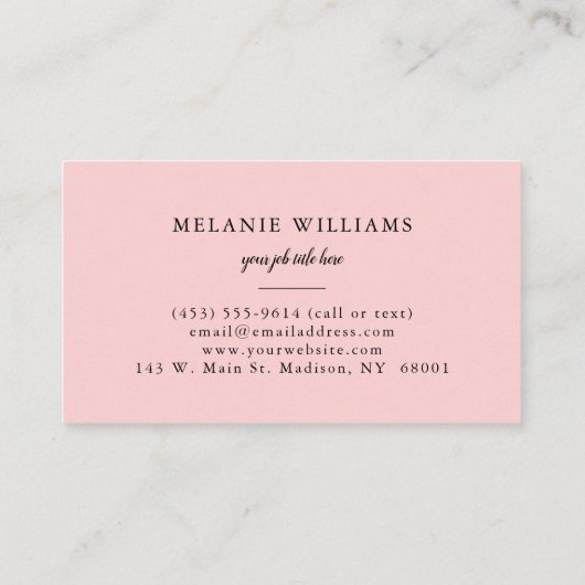 ピンクホワイトストライプ金ゴールド水玉模様 名刺 (裏面)