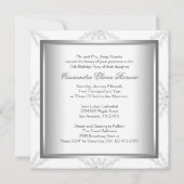 ピンクホワイトスノーフレークスホワイトキンセアニェラ 招待状 (裏面)