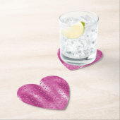 ピンクホワイトスパークルチーテプリント ペーパーコースター (インサイチュ)