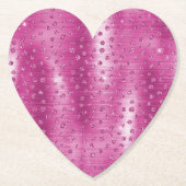 ピンクホワイトスパークルチーテプリント ペーパーコースター (正面)