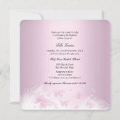 ピンクホワイトスパークルバタフライバプテスマ《キリスト教》洗礼式や命名式 招待状 (裏面)