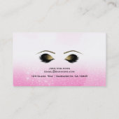 ピンクホワイトスパークルメイクアップまつげ美しいスパ 名刺 (裏面)