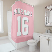 ピンクホワイトスポーツジャージーチームジャージー シャワーカーテン (インサイチュ)