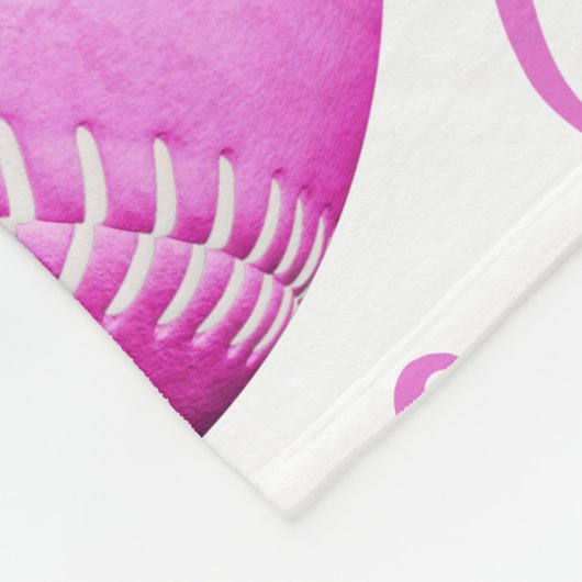 ピンクホワイトソフトボールフィールド私の幸せな場所の女の子 フリースブランケット (角)