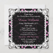 ピンクホワイトダイヤモンドスパークルブライダルシャワー招待状 招待状 (裏面)