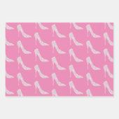 ピンクホワイトダイヤモンドハイヒール結婚シューズ ラッピングペーパーシート (正面)