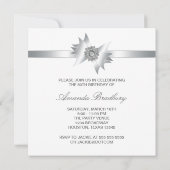 ピンクホワイトダイヤモンドボウ女性60thバースデーパーティー 招待状 (裏面)