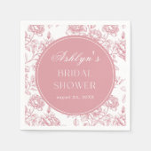 ピンクホワイトチャイノエリーブライダルシャワー紙ナプキン スタンダードカクテルナプキン (正面)