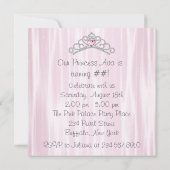 ピンクホワイトティアラガールズプリンセス誕生日パーティー 招待状 (裏面)