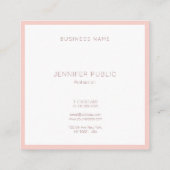 ピンクホワイトテンプレートプロフェッショナルエレガントモノグラム スクエア名刺 (裏面)
