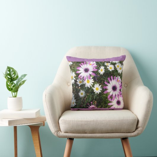 ピンクホワイトデイジーデイジーフラワーフローラクッション クッション (椅子)