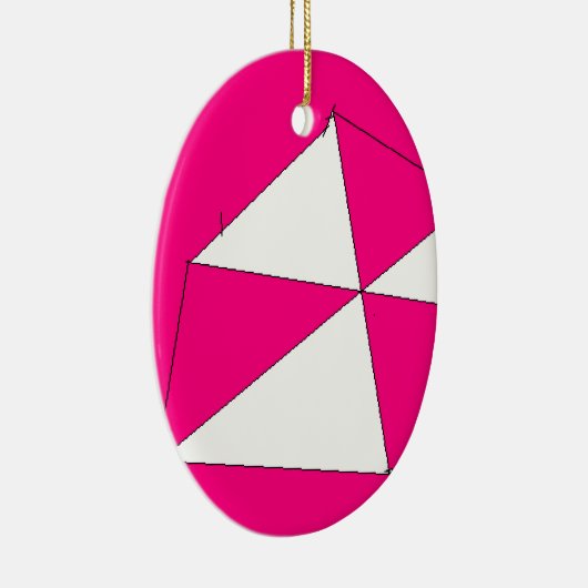 ピンクホワイトデジタ絵画ルのキッズアート セラミックオーナメント (右)