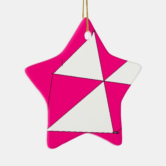 ピンクホワイトデジタ絵画ルのキッズアート セラミックオーナメント (右)